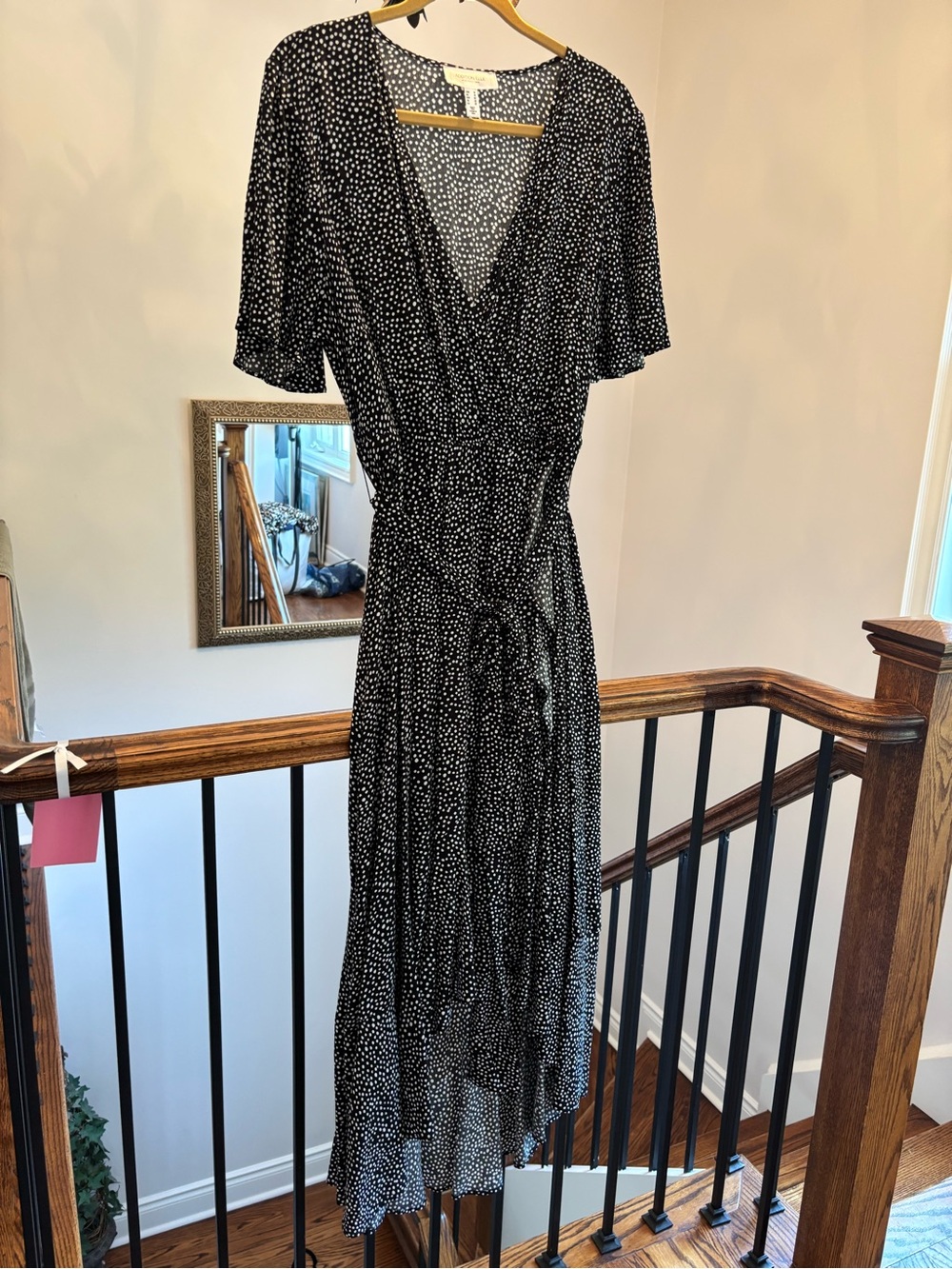 Addition Elle Black Polka Dot Wrap Dress